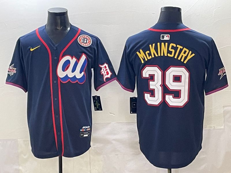 Men 2025 Detroit Tigers 39 Mckinstry Drak Blue All star Nike MLB Jersey style 02